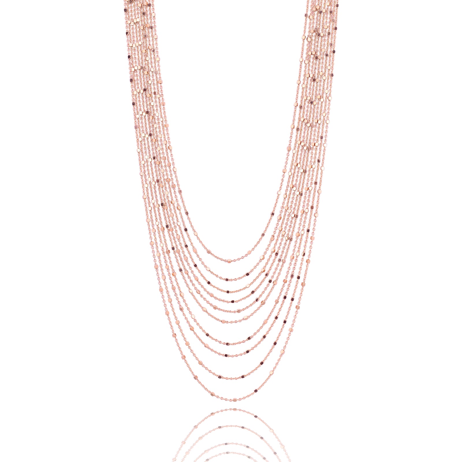 Sparkling celestial radiance multi italian strand diamond cut necklace
