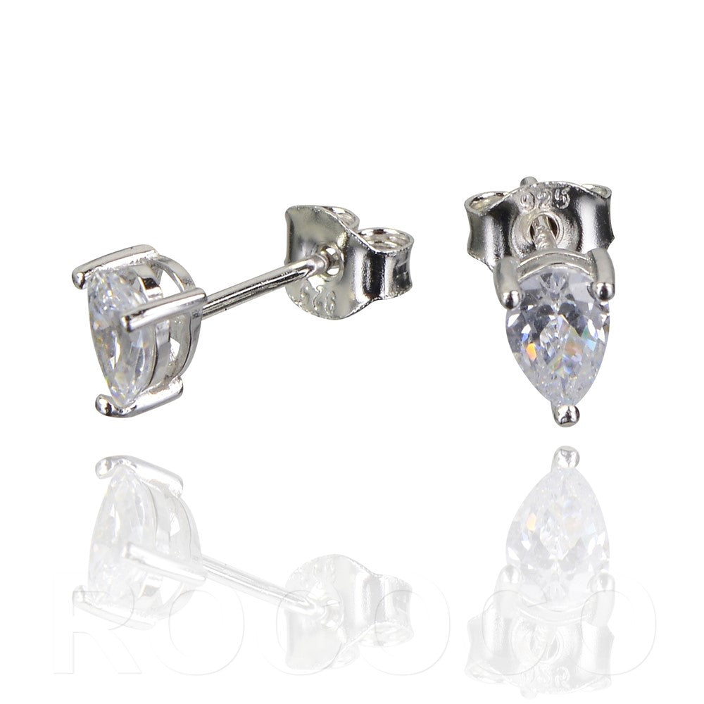Celestial Radiance Pear Stud Earrings