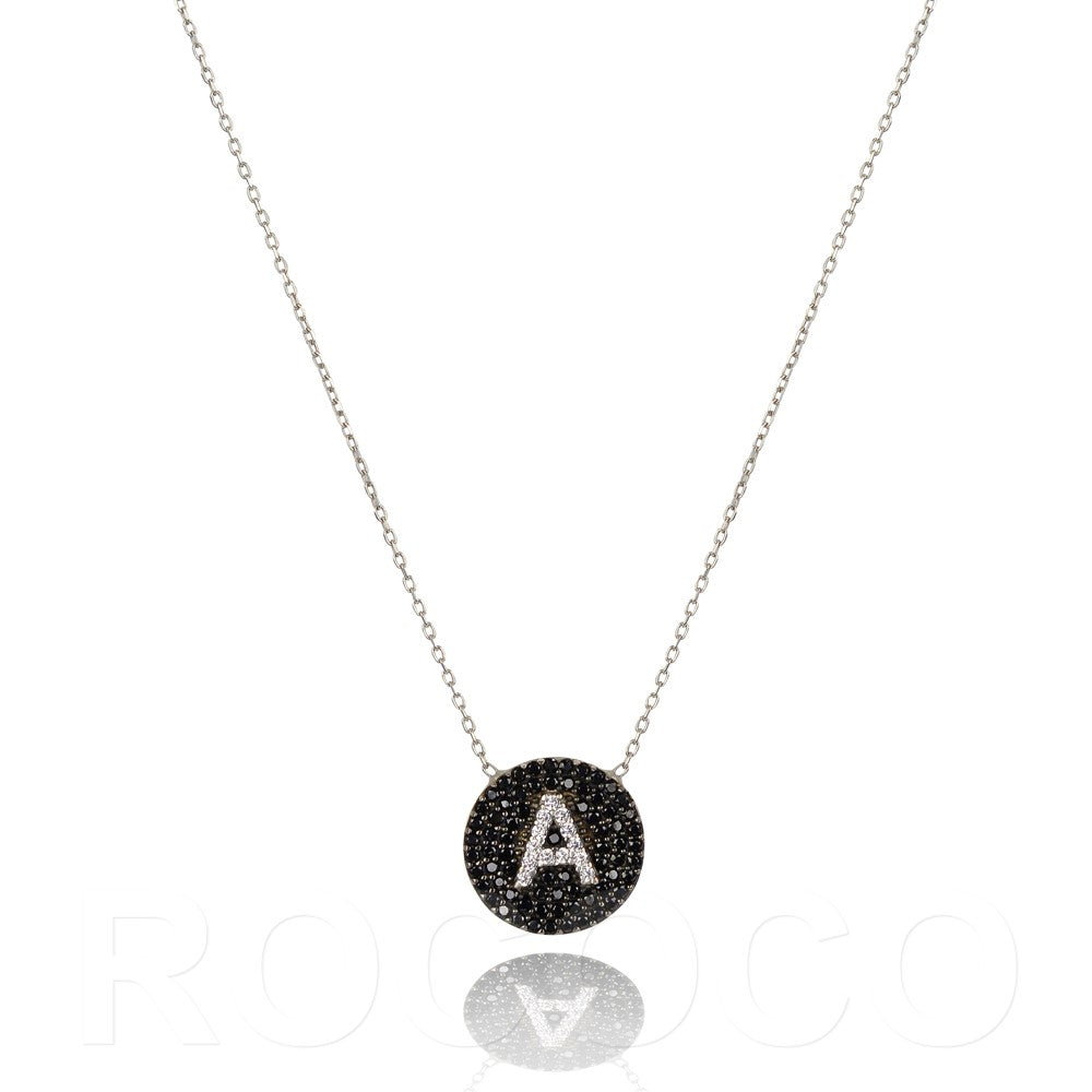Black cz Initial necklaces