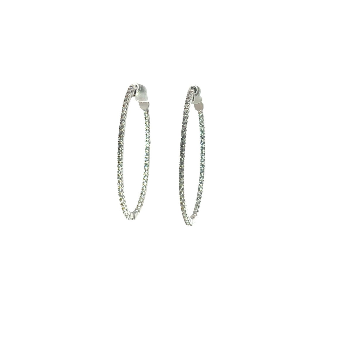 Medium Cz classic Hoop earrings