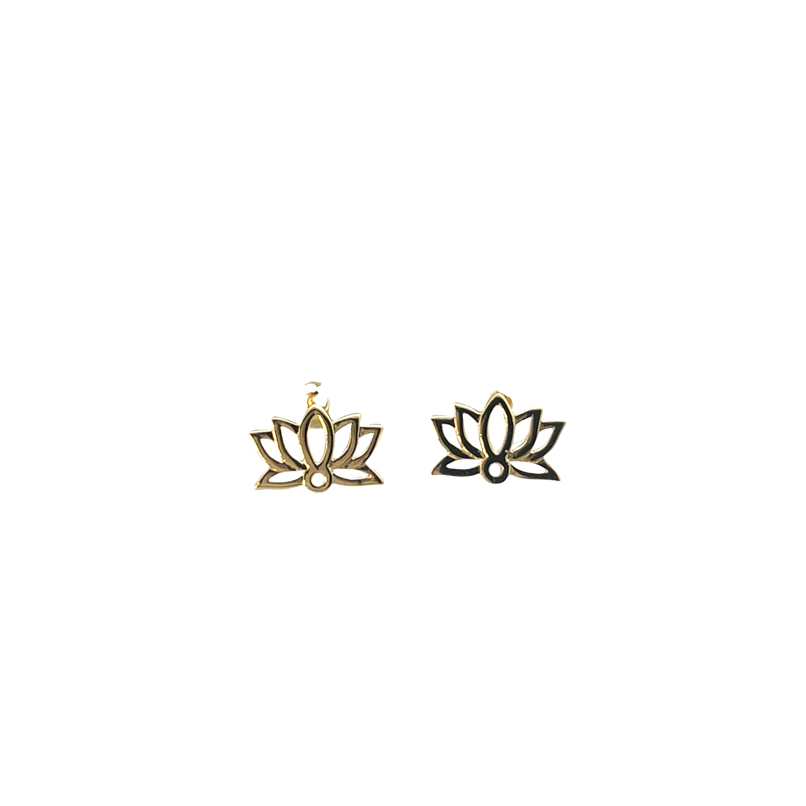 Small lotus stud earrings