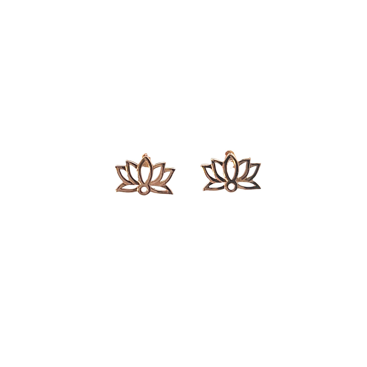Small lotus stud earrings