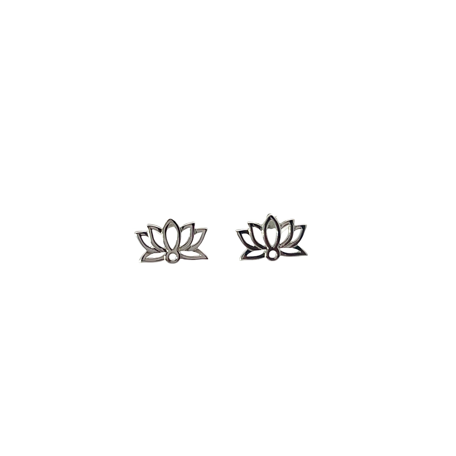 Small lotus stud earrings