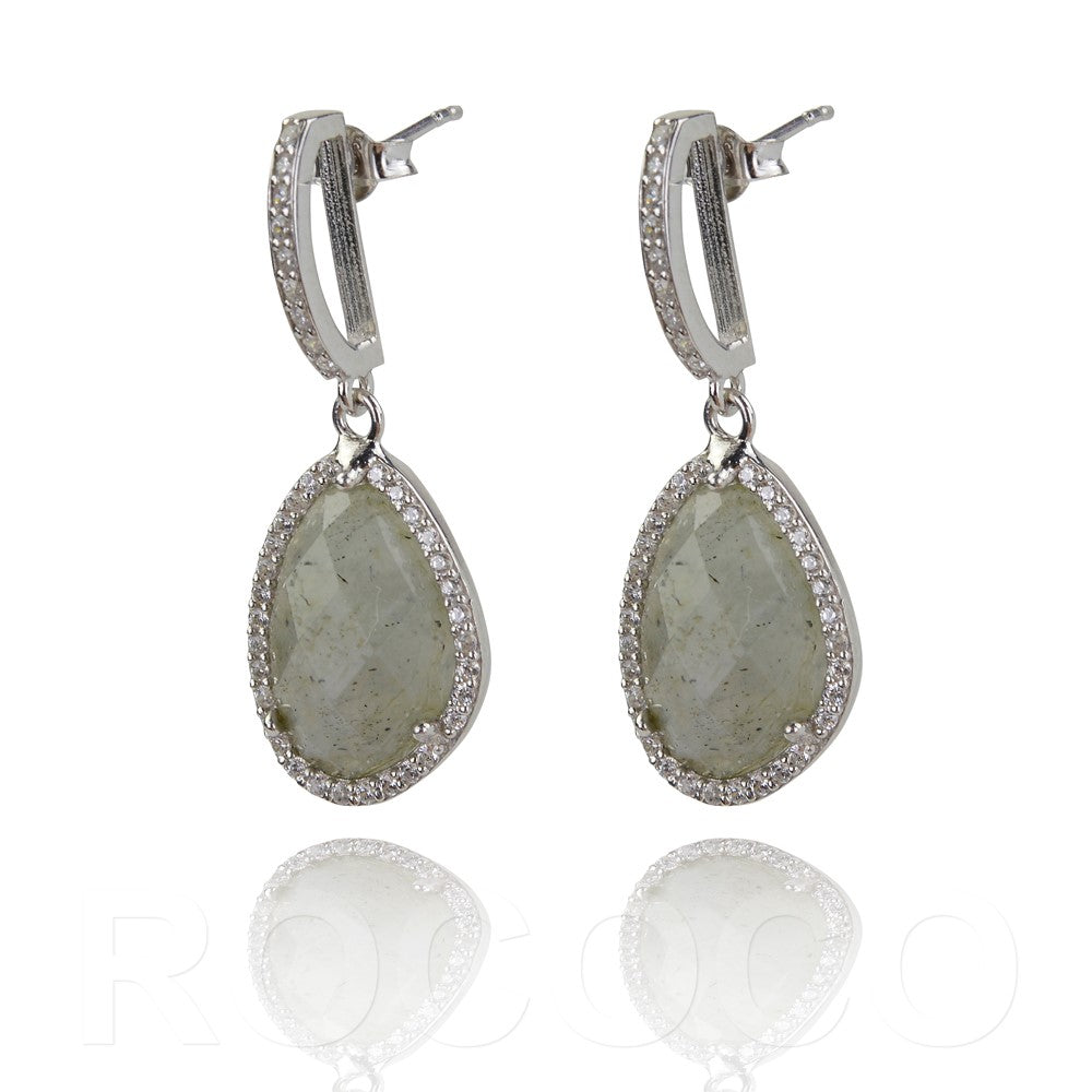 Semi precious enacased stone earrings
