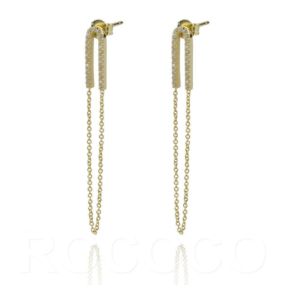Horse shoe lucky sacred protection chain drop earrings