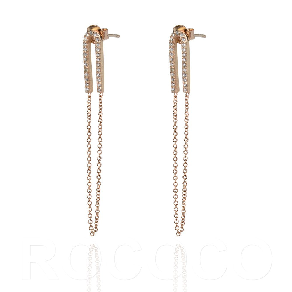 Horse shoe lucky sacred protection chain drop earrings