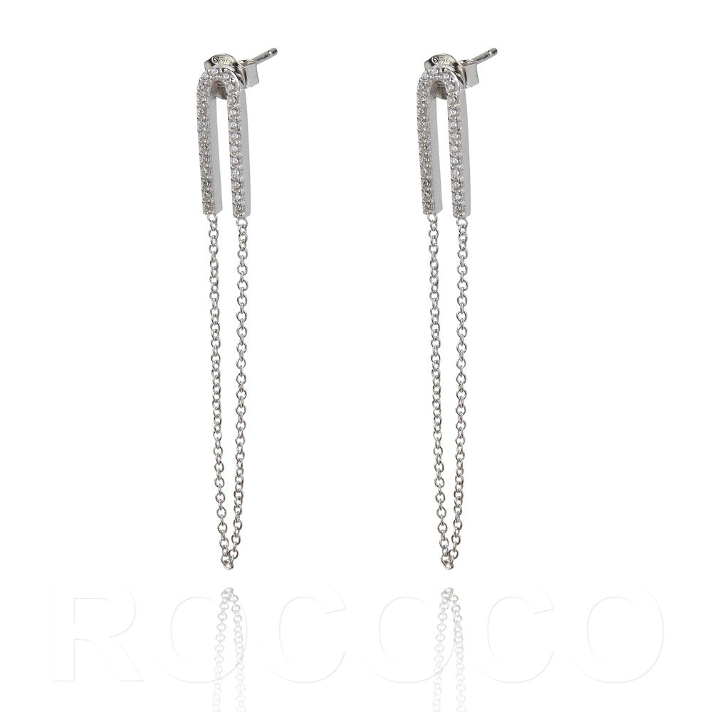 Horse shoe lucky sacred protection chain drop earrings