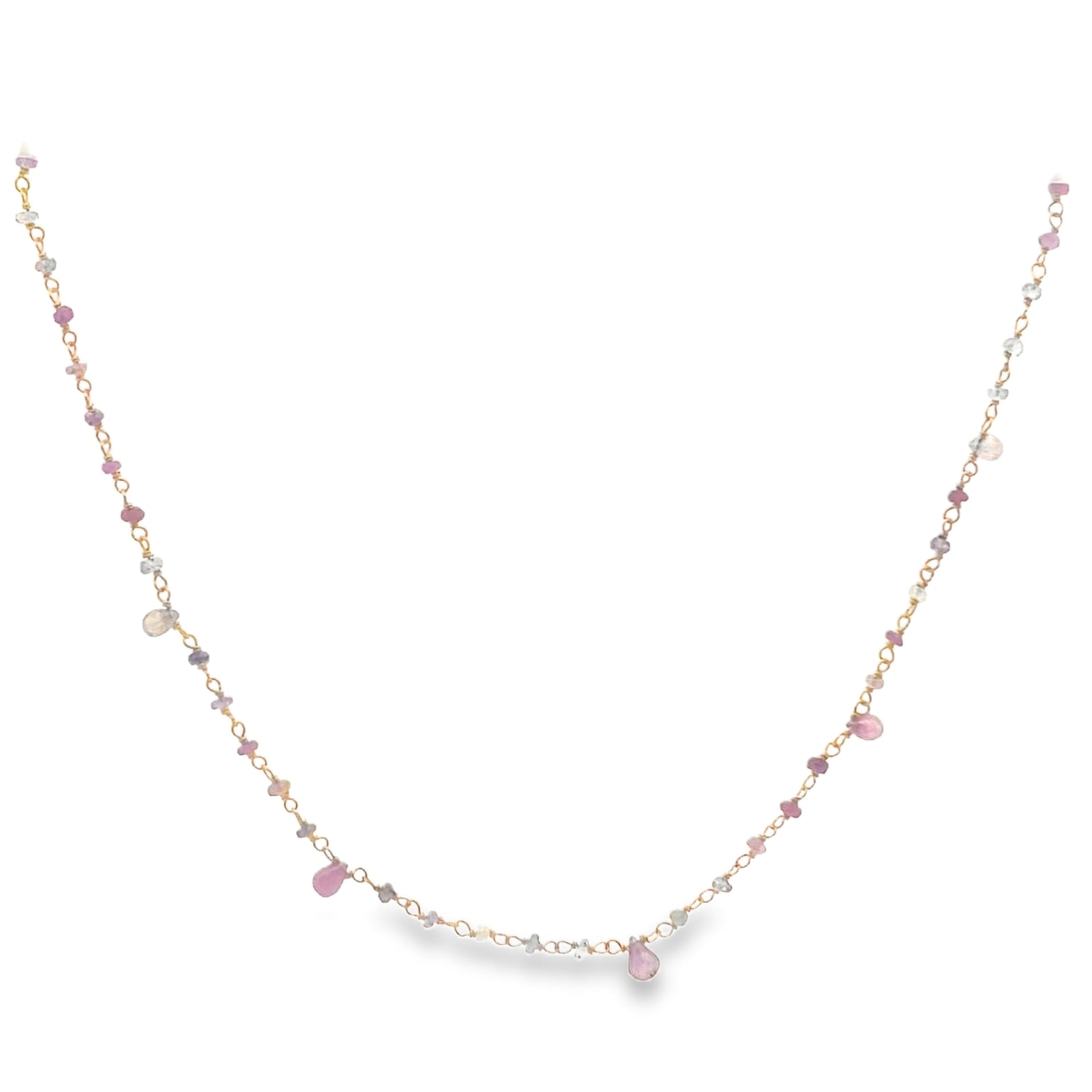 Pink Sapphire  Heart chakra short Necklace