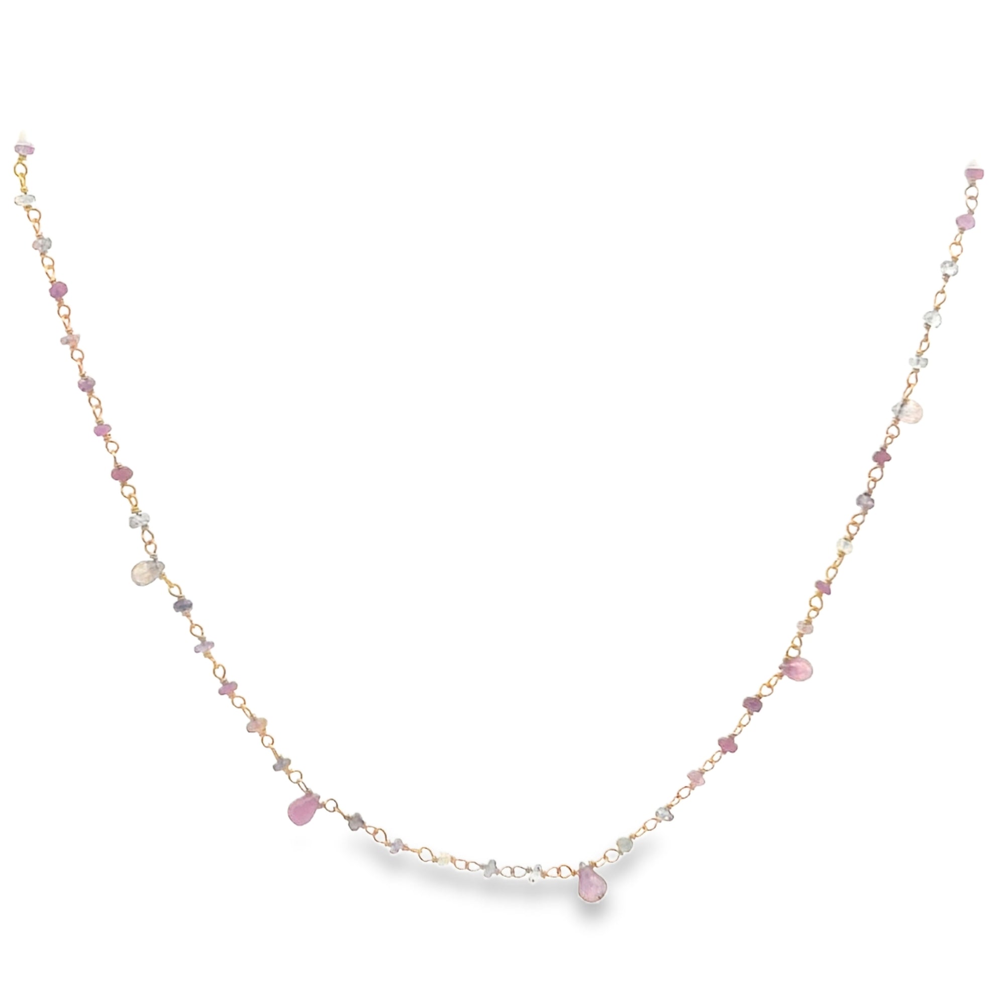 Pink Sapphire  Heart chakra short Necklace