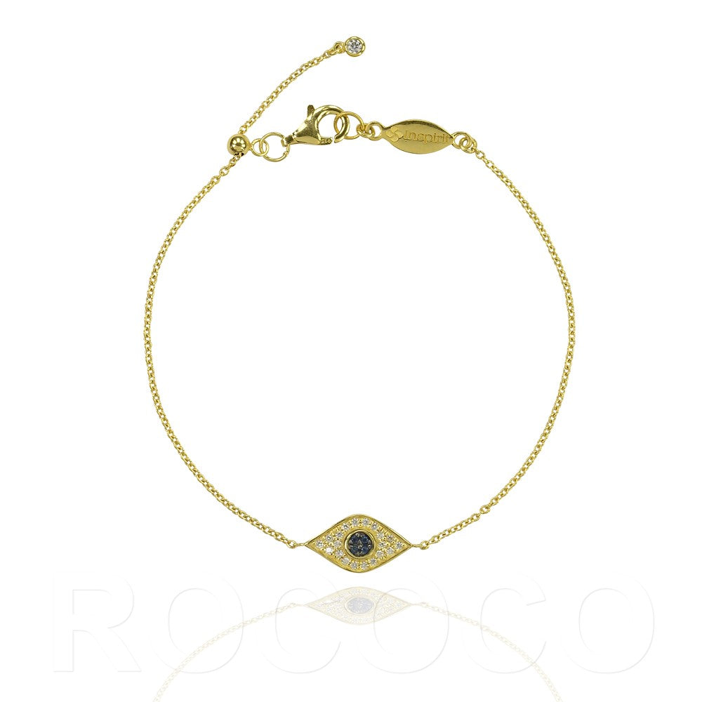 Protection eye shape classic adjustable bracelet 925 Sterling silver