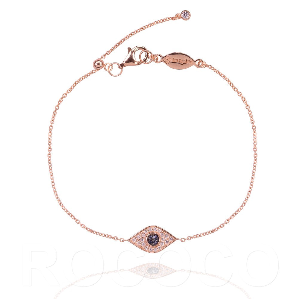 Protection eye shape classic adjustable bracelet 925 Sterling silver