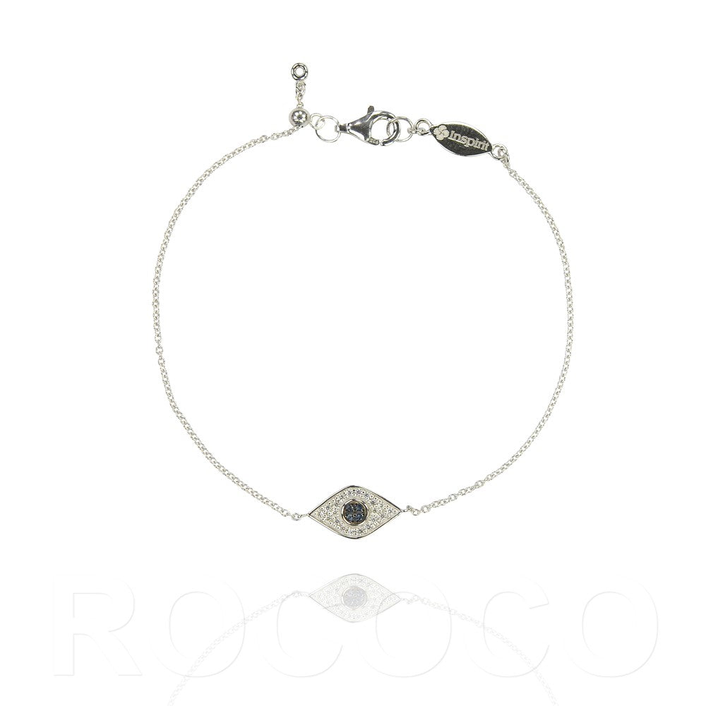 Protection eye shape classic adjustable bracelet 925 Sterling silver