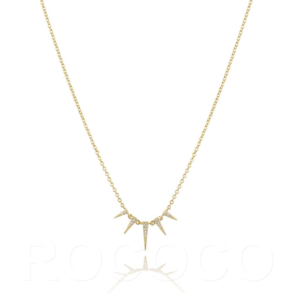 Five Triangles Necklace | Sterling Silver 925 | Gold &amp; Rose Gold Plating