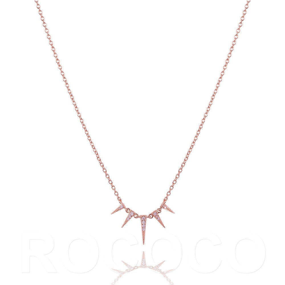 Five Triangles Necklace | Sterling Silver 925 | Gold & Rose Gold Plating