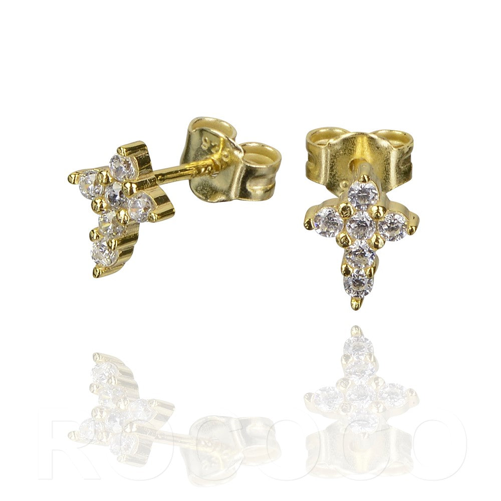 Dainty cross studs sterling silver 925