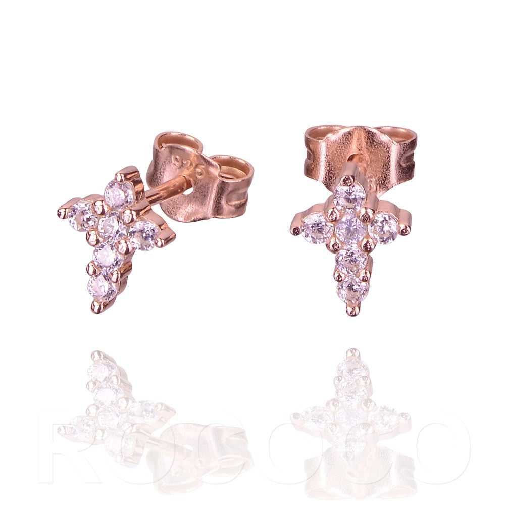 Dainty cross studs sterling silver 925