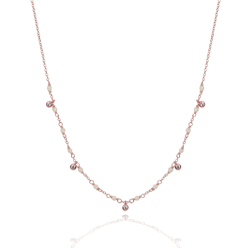 Everything that glitters semi precious stone and cz drop necklace