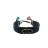 Protection and good luck platted leather eye bracelet