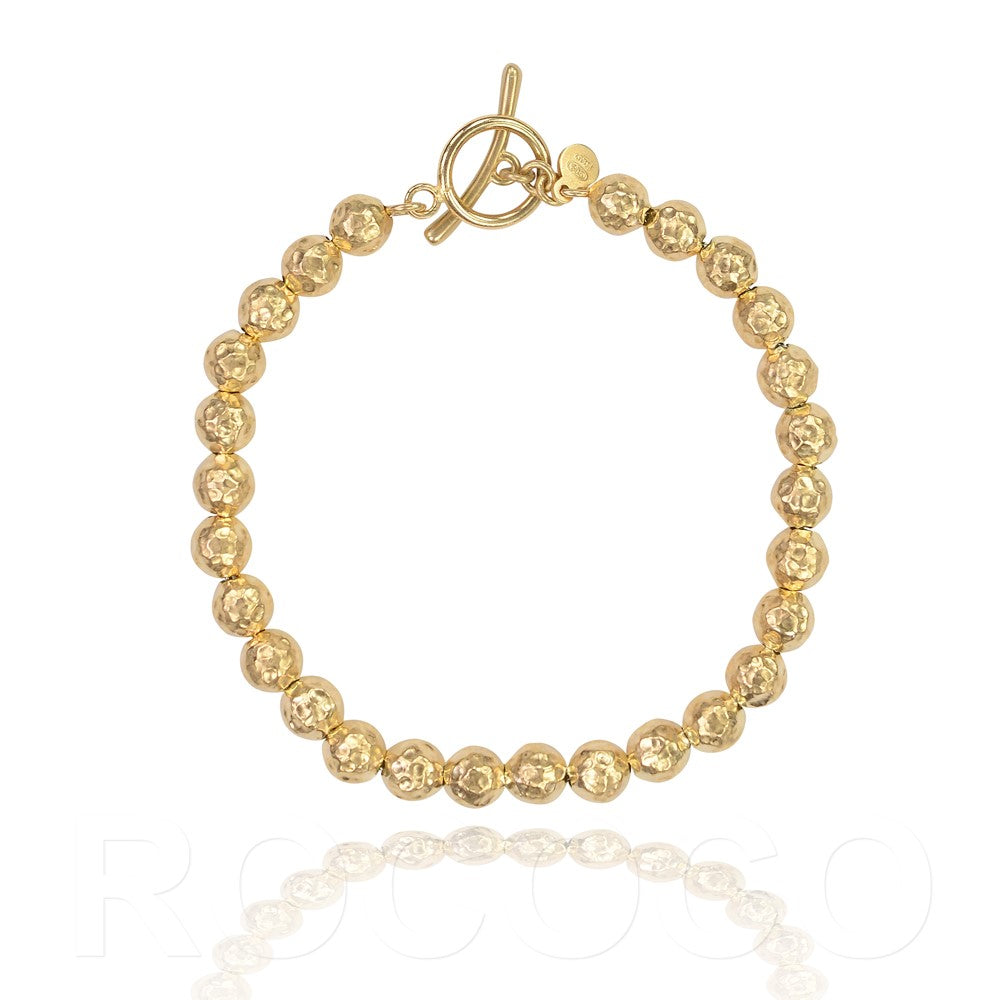 Hammered beaded  Italian Fob bracelet