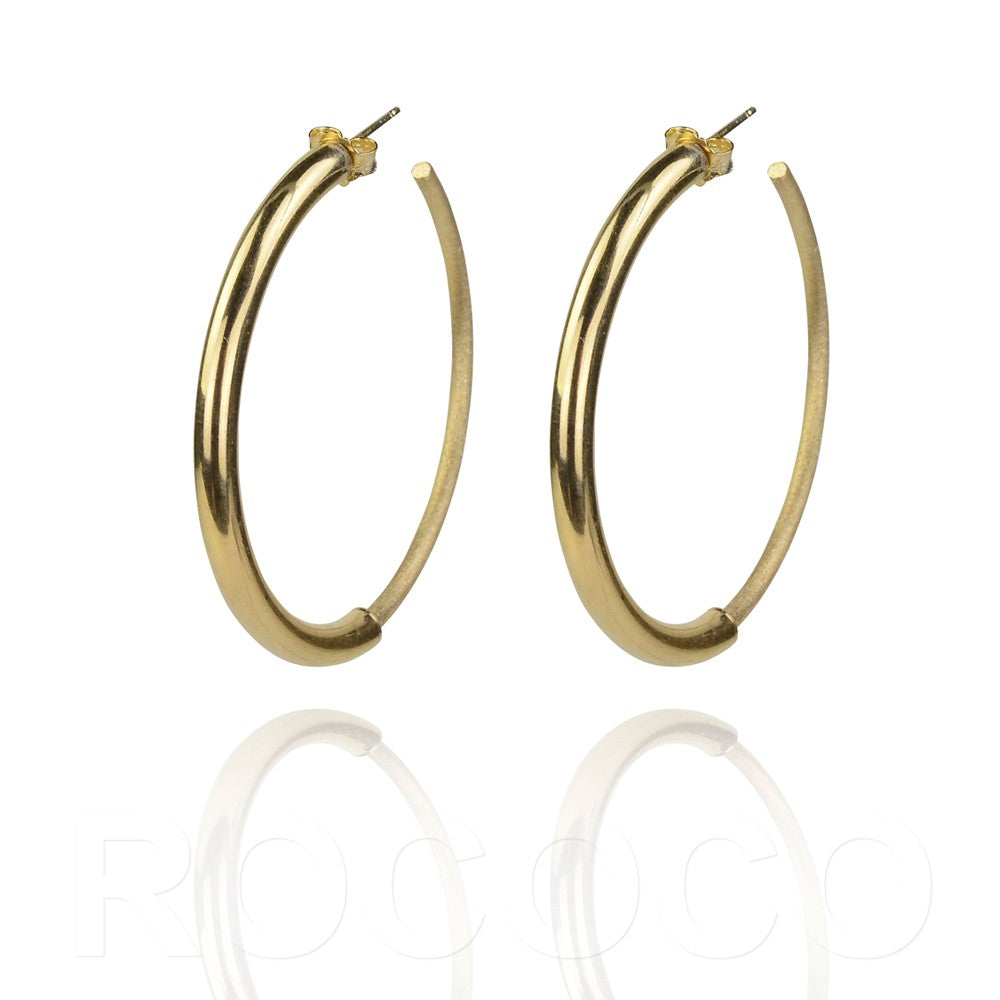 Sandblasted large italian hoop earrings