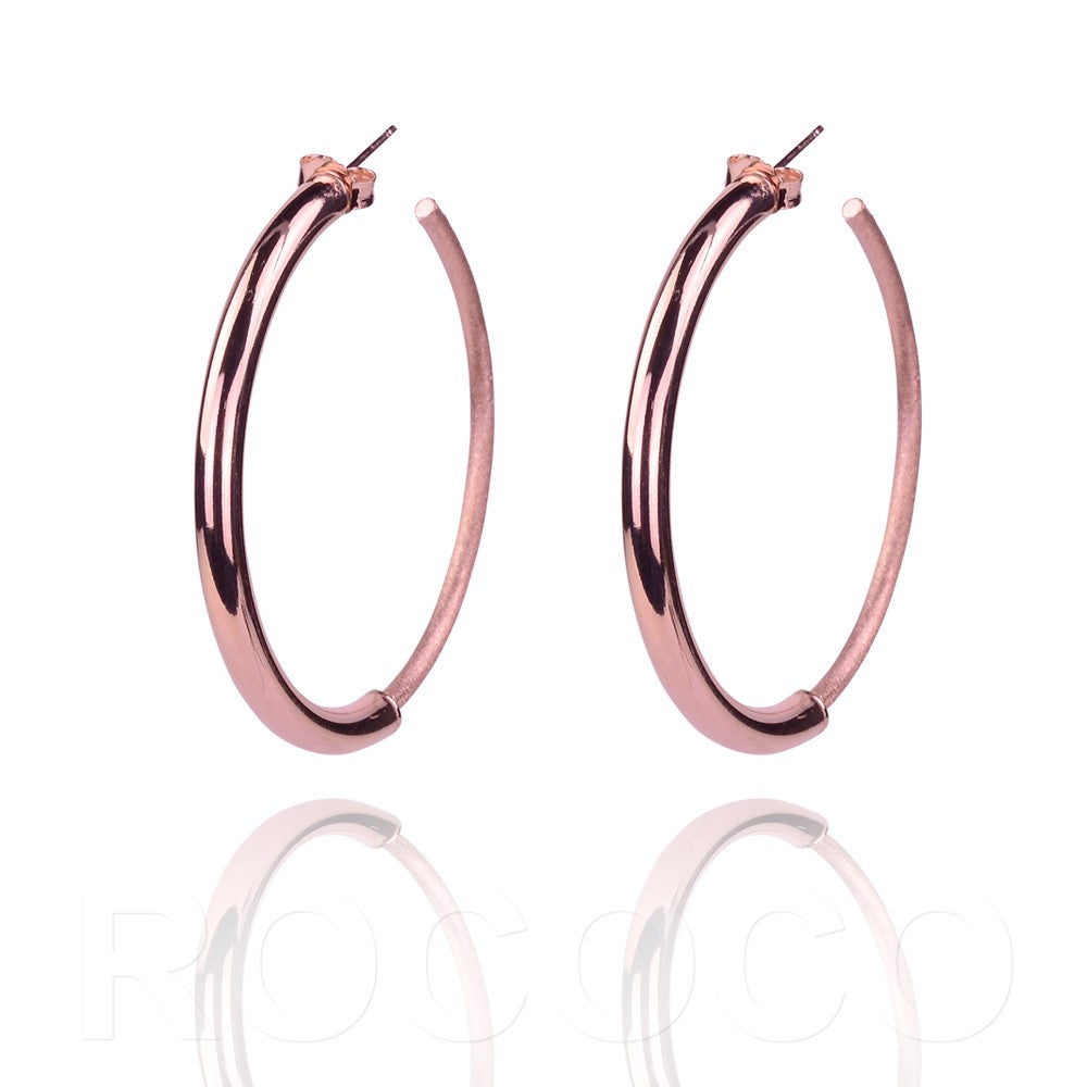 Sandblasted large italian hoop earrings