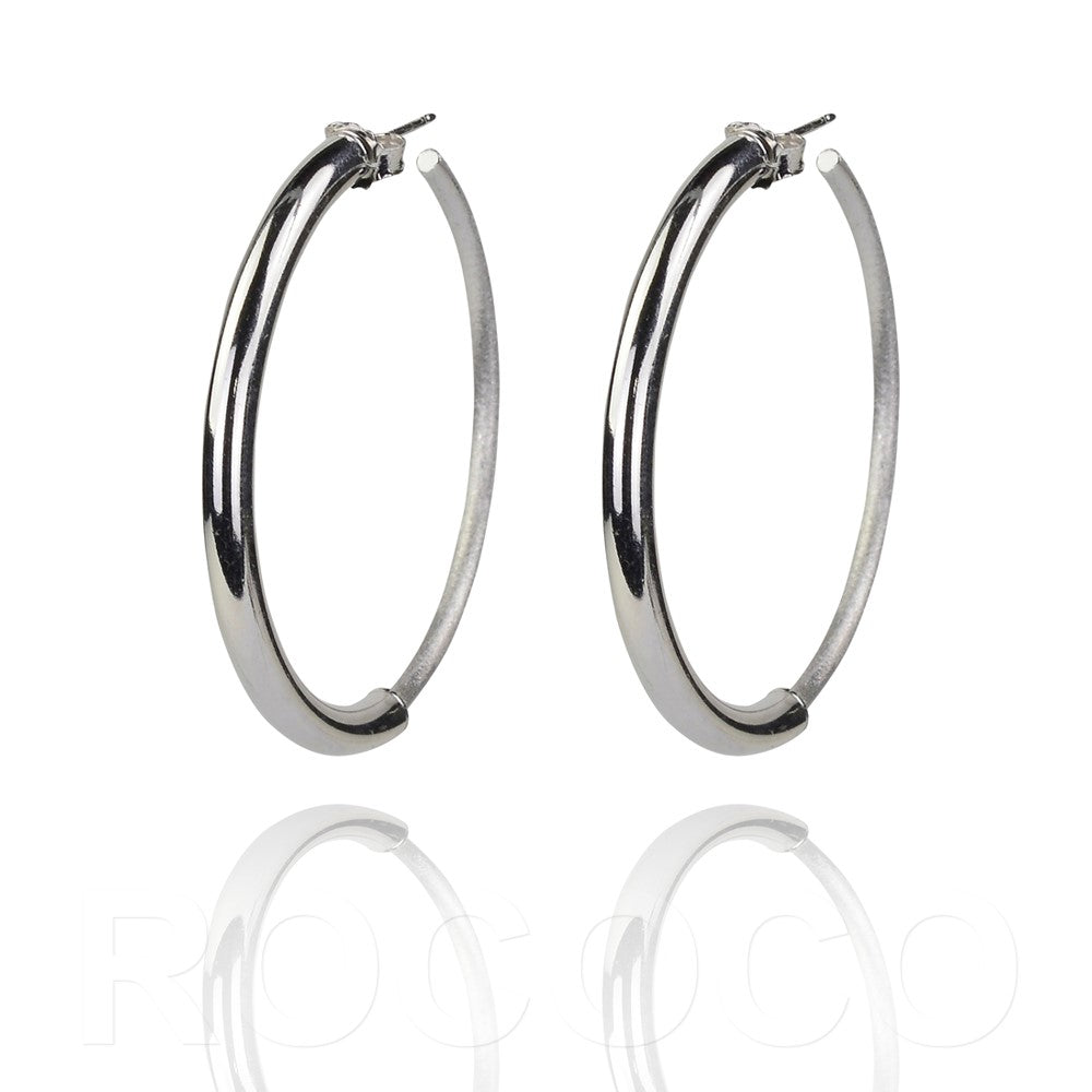 Sandblasted large italian hoop earrings