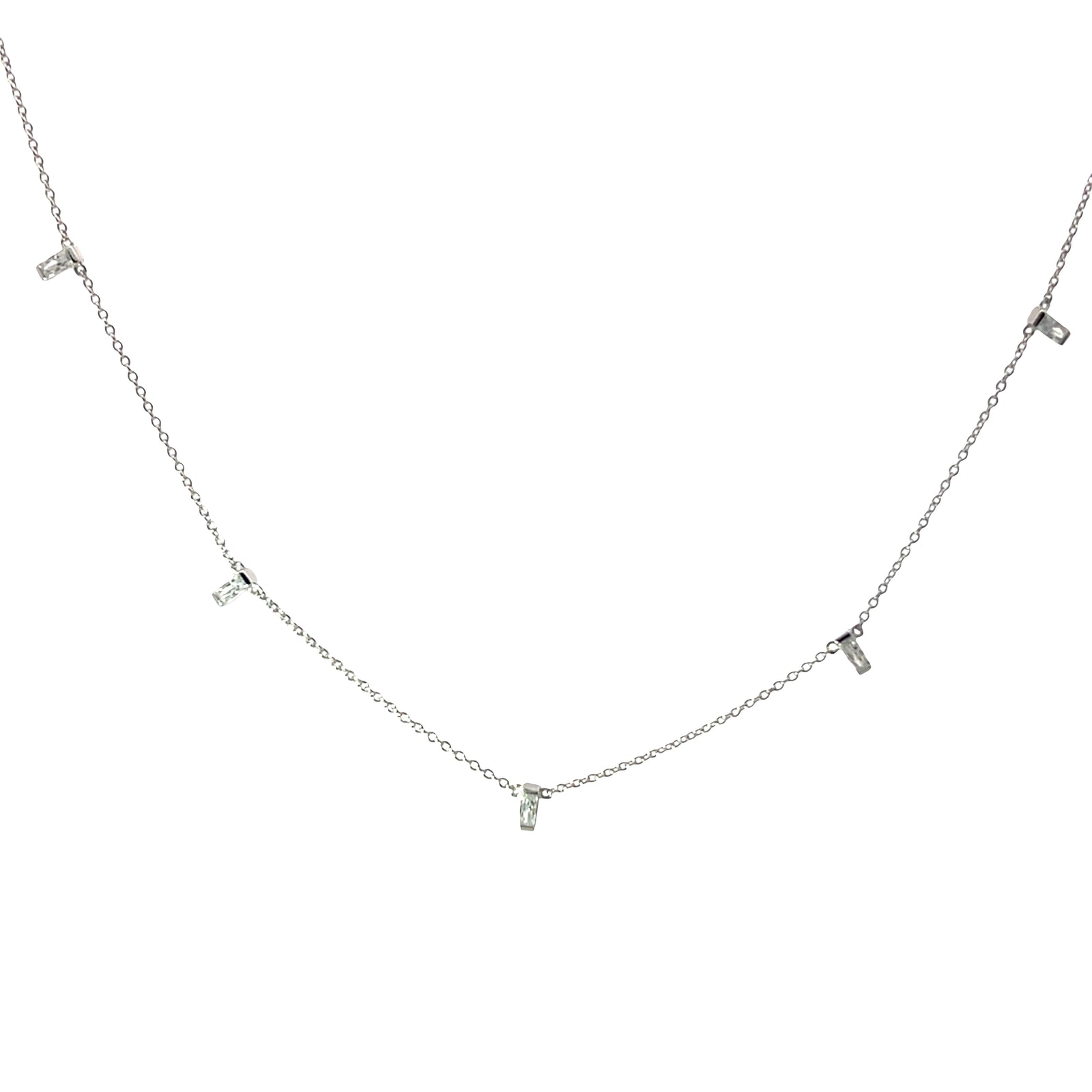 5 stone Baguette drop necklace