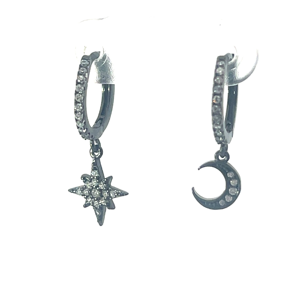 Celestial Radiance Starburst and Moon Huggies sterling silver 925