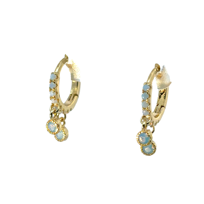 Two drop chakra huggie earringsEarrings