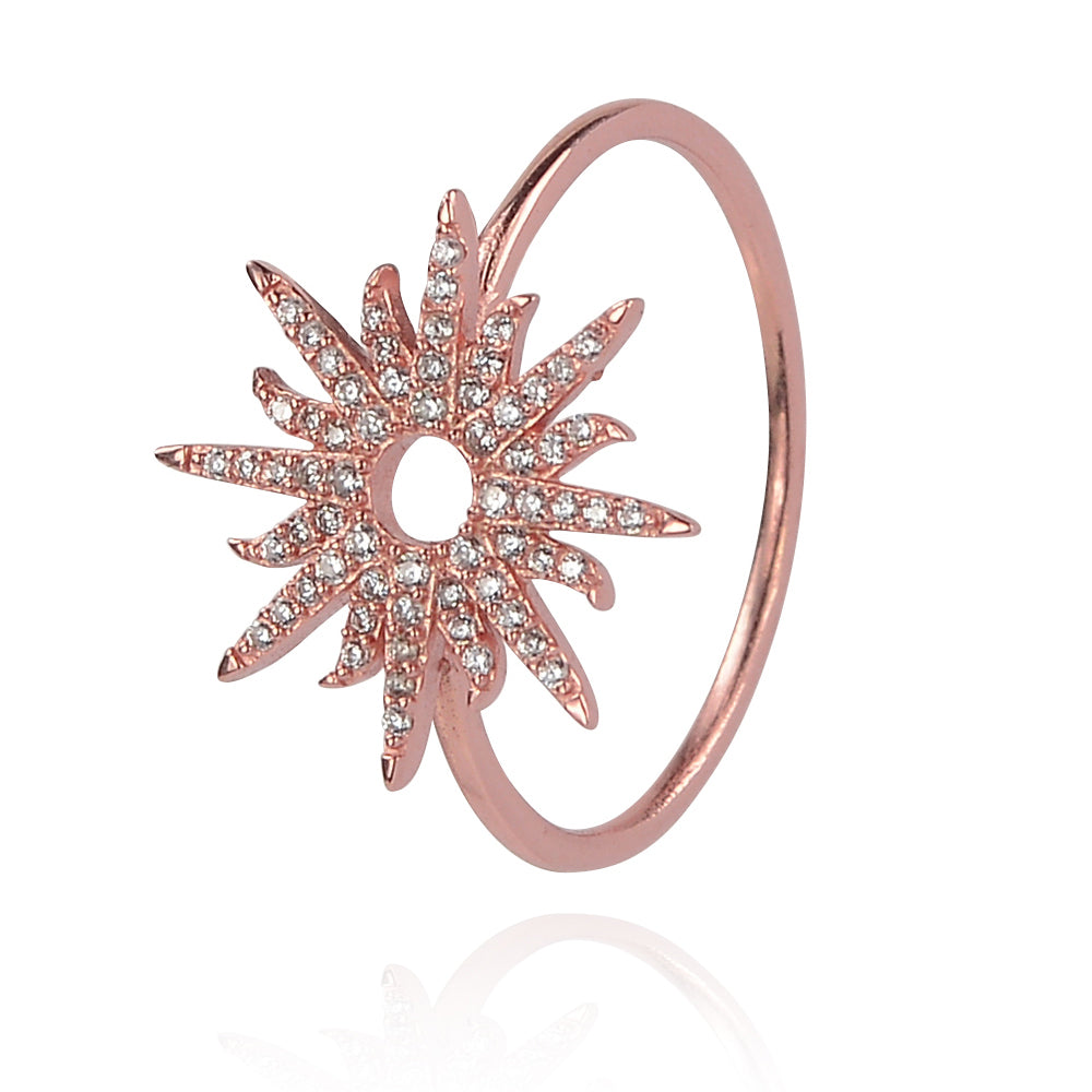 Starburst celestial Radiance ring 925 Sterling Silver