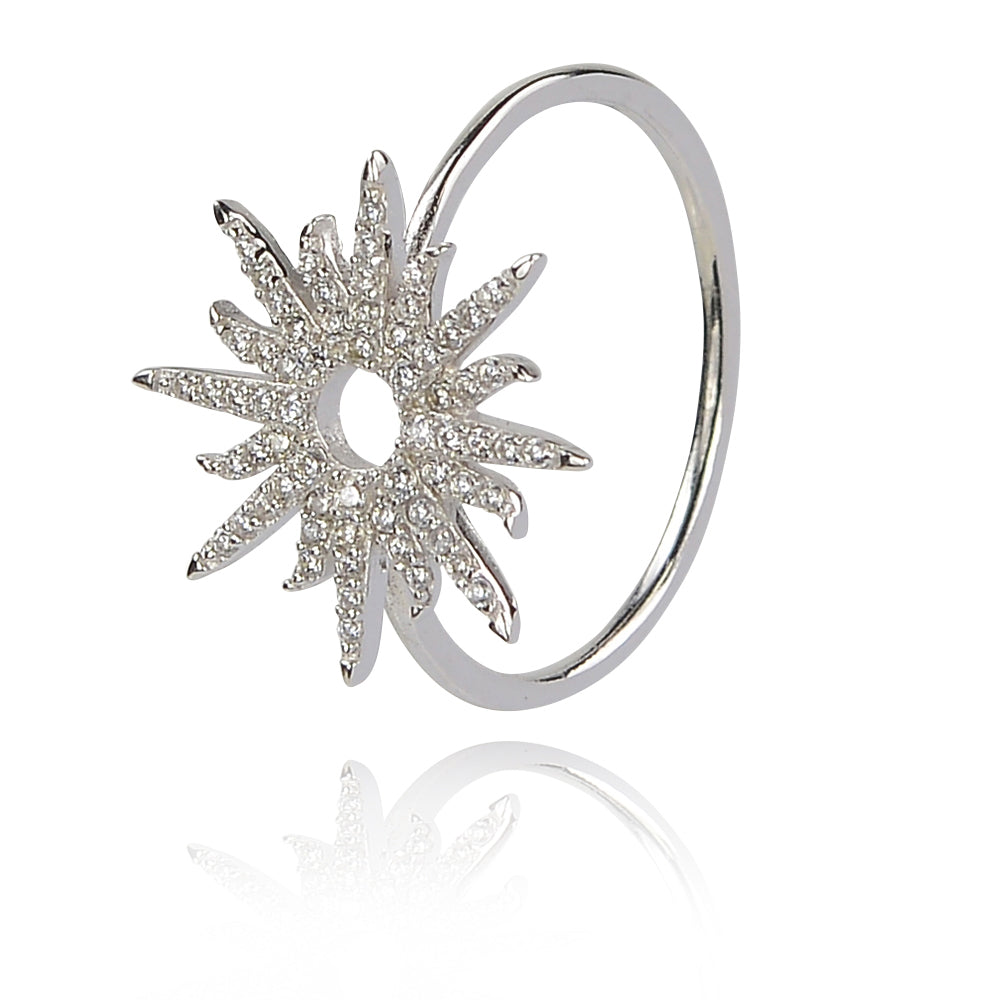Starburst celestial Radiance ring 925 Sterling Silver
