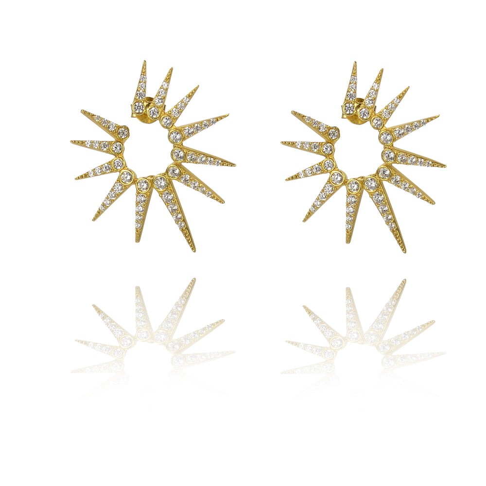 Large starburst glitter earrings