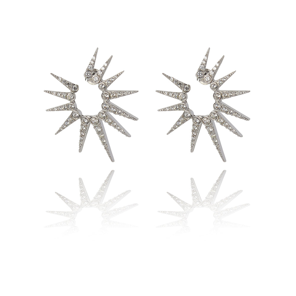 Large starburst glitter earrings