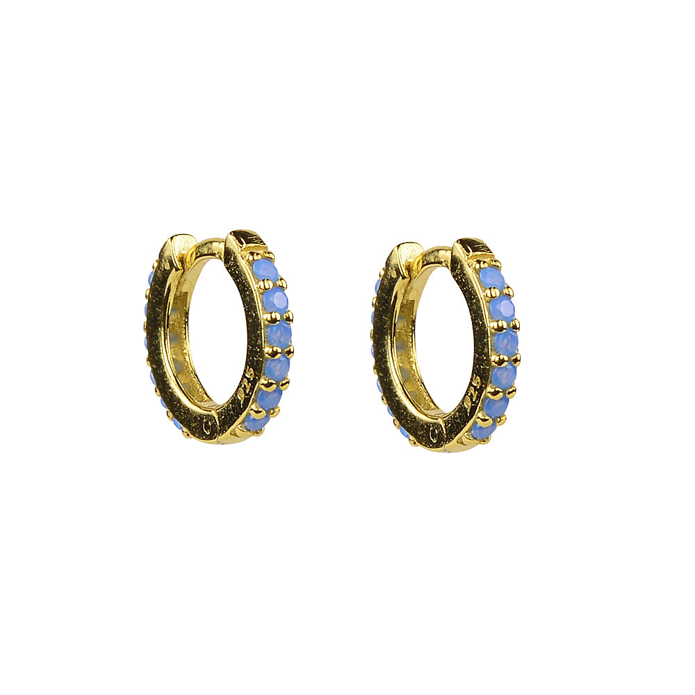 Coloured Huggie Earrings Sterling Silver 925