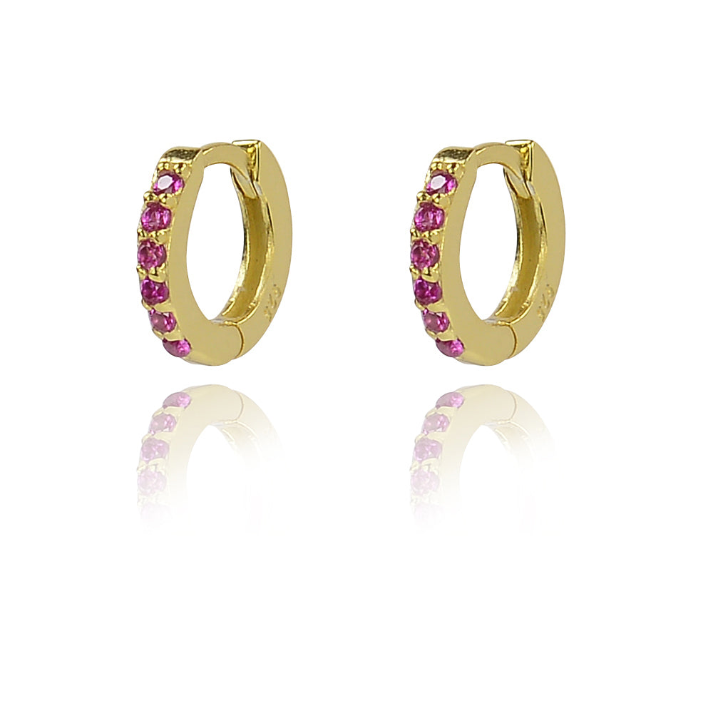 Coloured Huggie Earrings Sterling Silver 925
