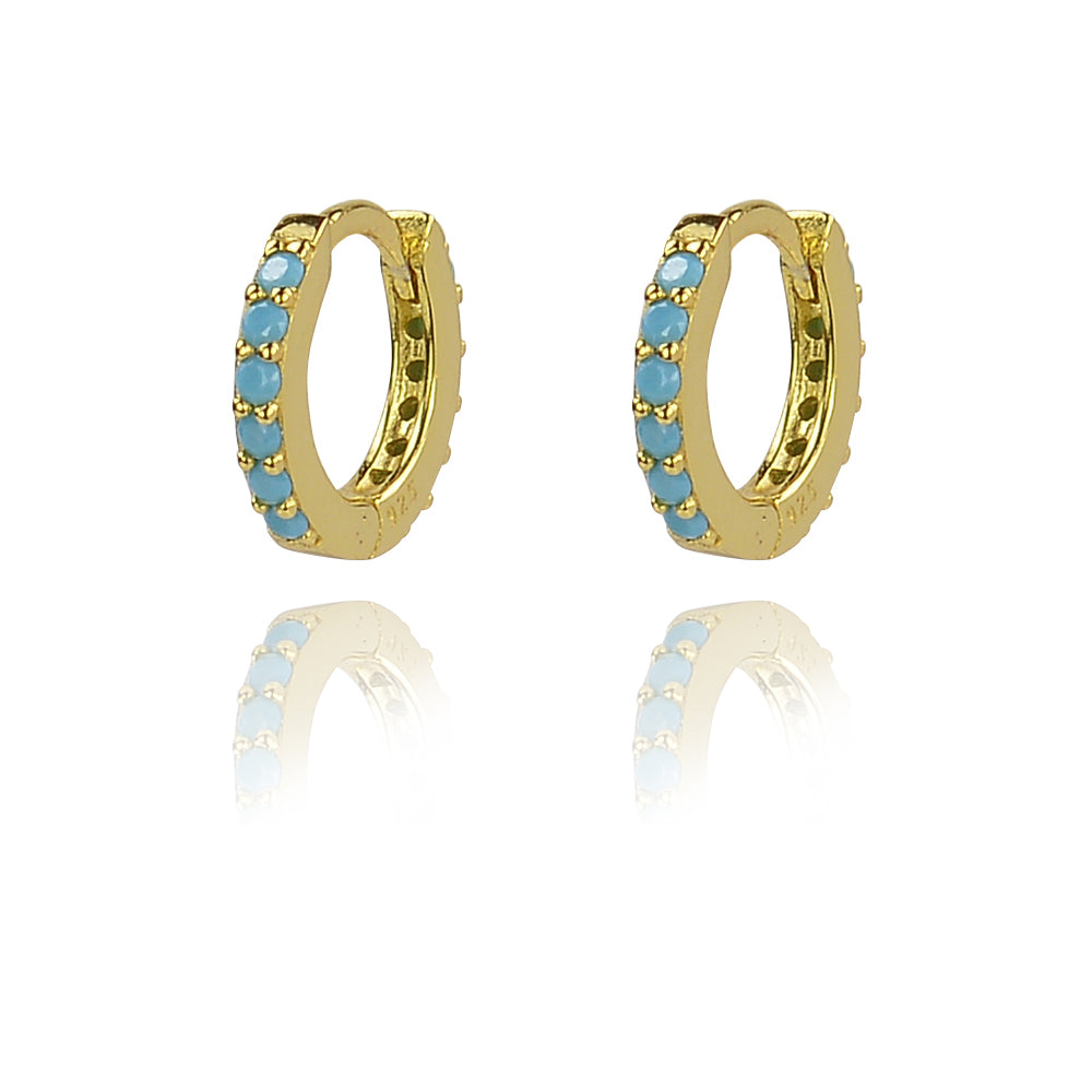 Coloured Huggie Earrings Sterling Silver 925