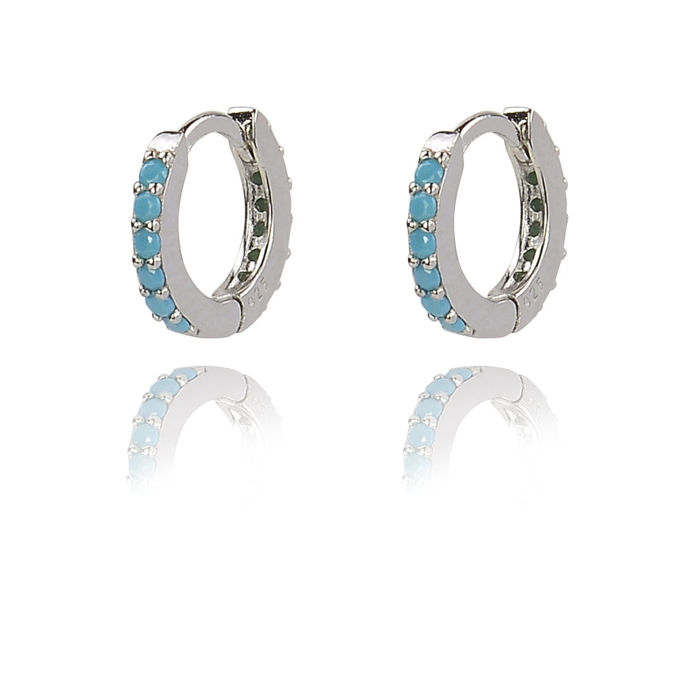 Coloured Huggie Earrings Sterling Silver 925