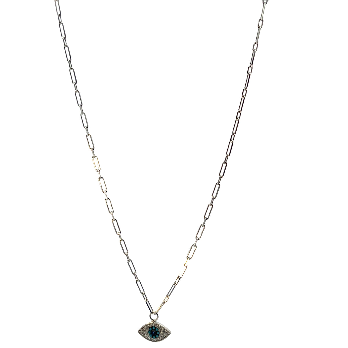 Paperclip Evil Eye Necklace