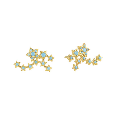 Constelation Celestial star cluster 925 sterling silver Stud earrings