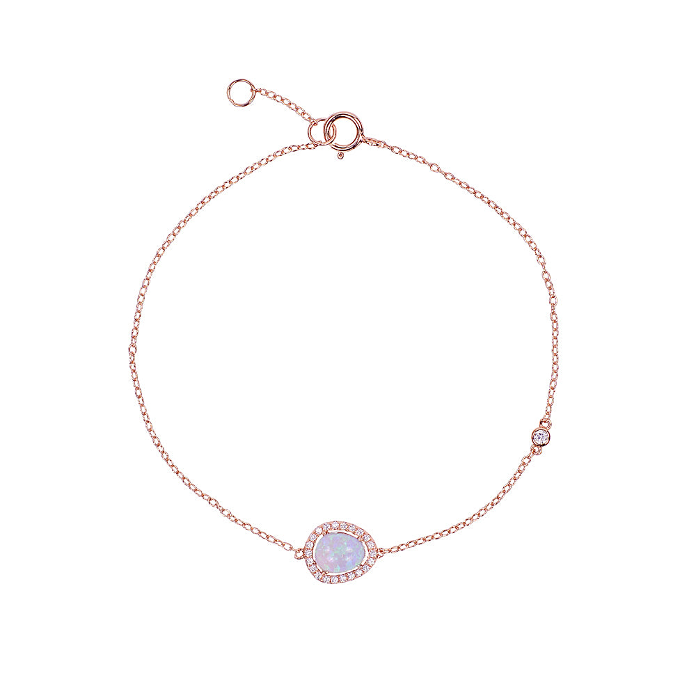 Opalite and side cz bracelet