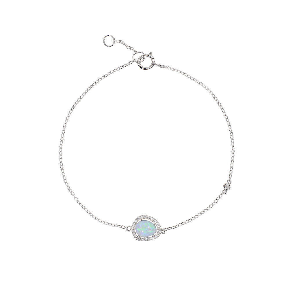 Opalite and side cz bracelet