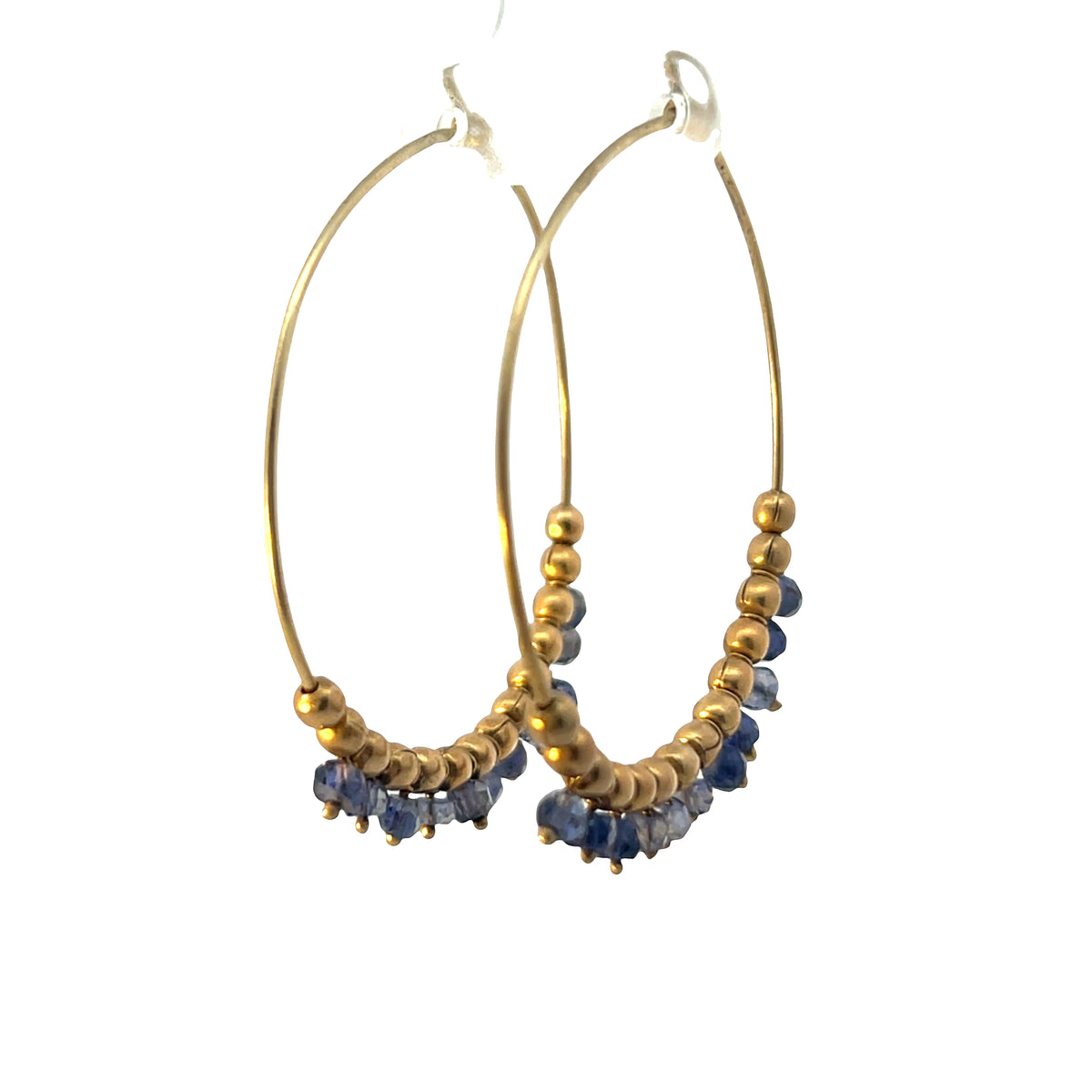 Semi precious Large hoop earrings