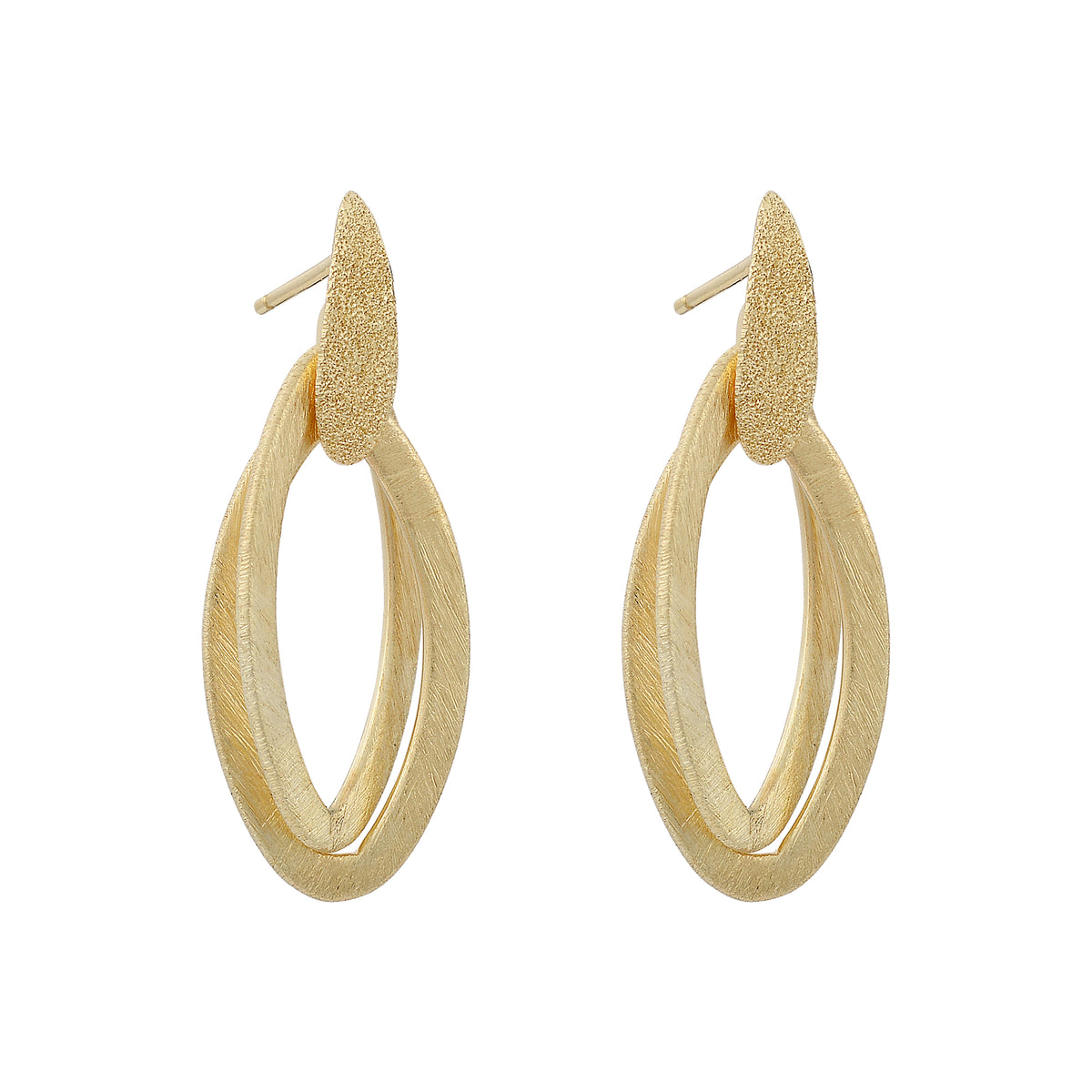 Diamond Shape small sandblast earrings 925 Sterling silver