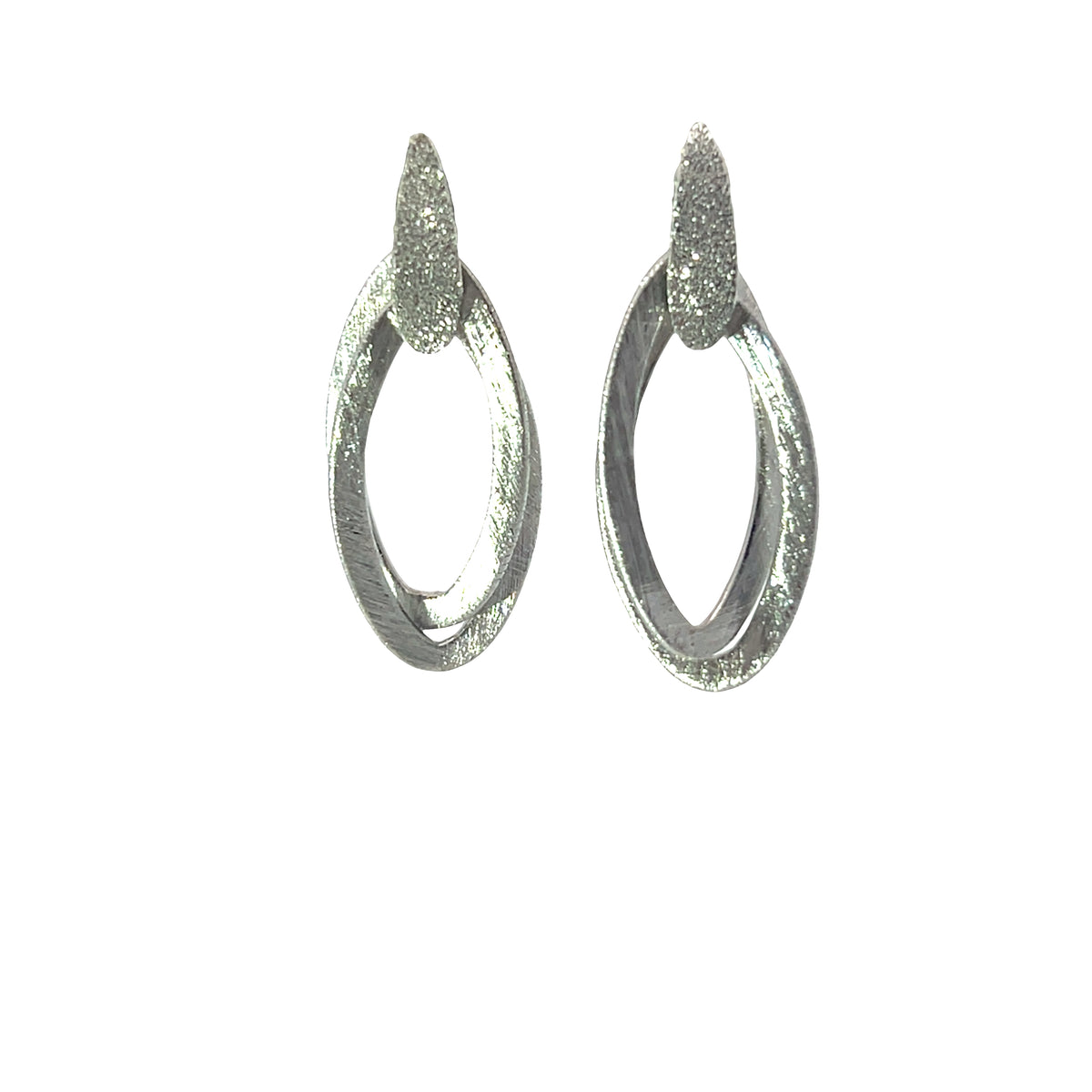 Diamond Shape small sandblast earrings 925 Sterling silver