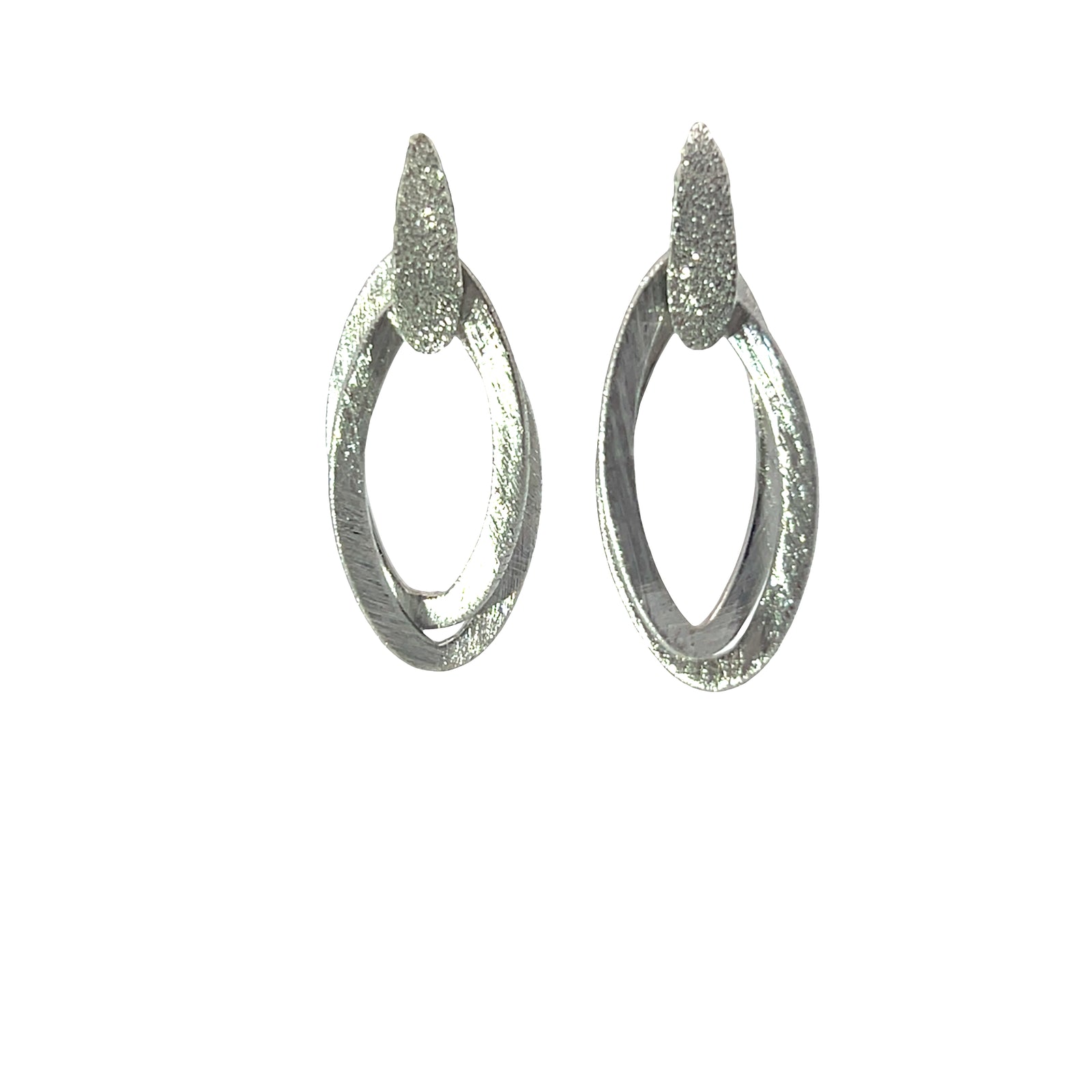 Diamond Shape small sandblast earrings 925 Sterling silver