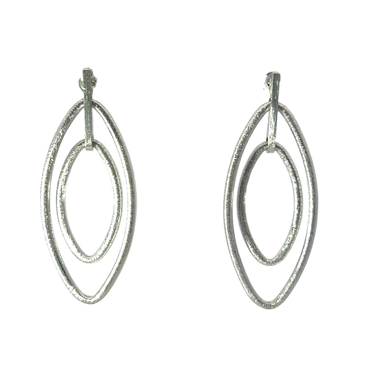 Large diamond shape sandblast earrings celestial radiance