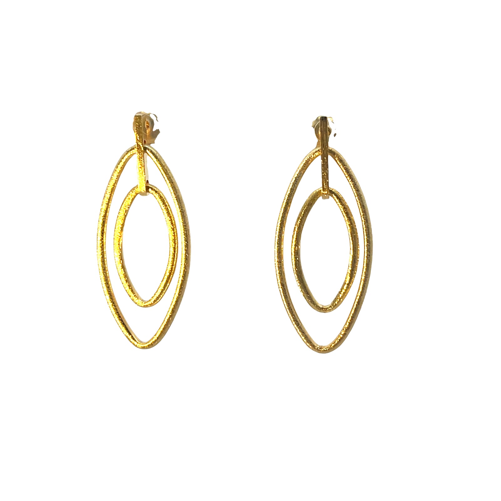 Large diamond shape sandblast earrings celestial radiance