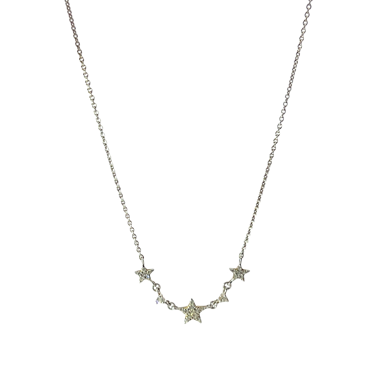 Dainty star cluster adjustable necklace sterling silver 925 Celestial Radiance