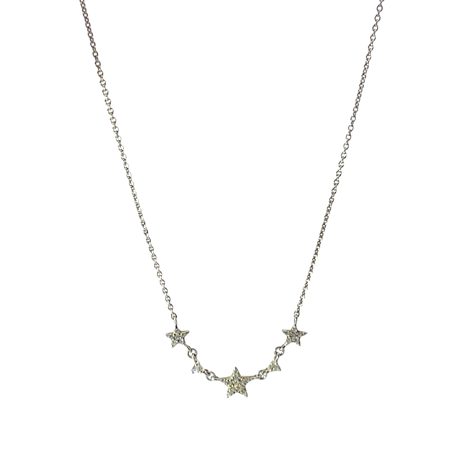 Dainty star cluster adjustable necklace sterling silver 925 Celestial Radiance
