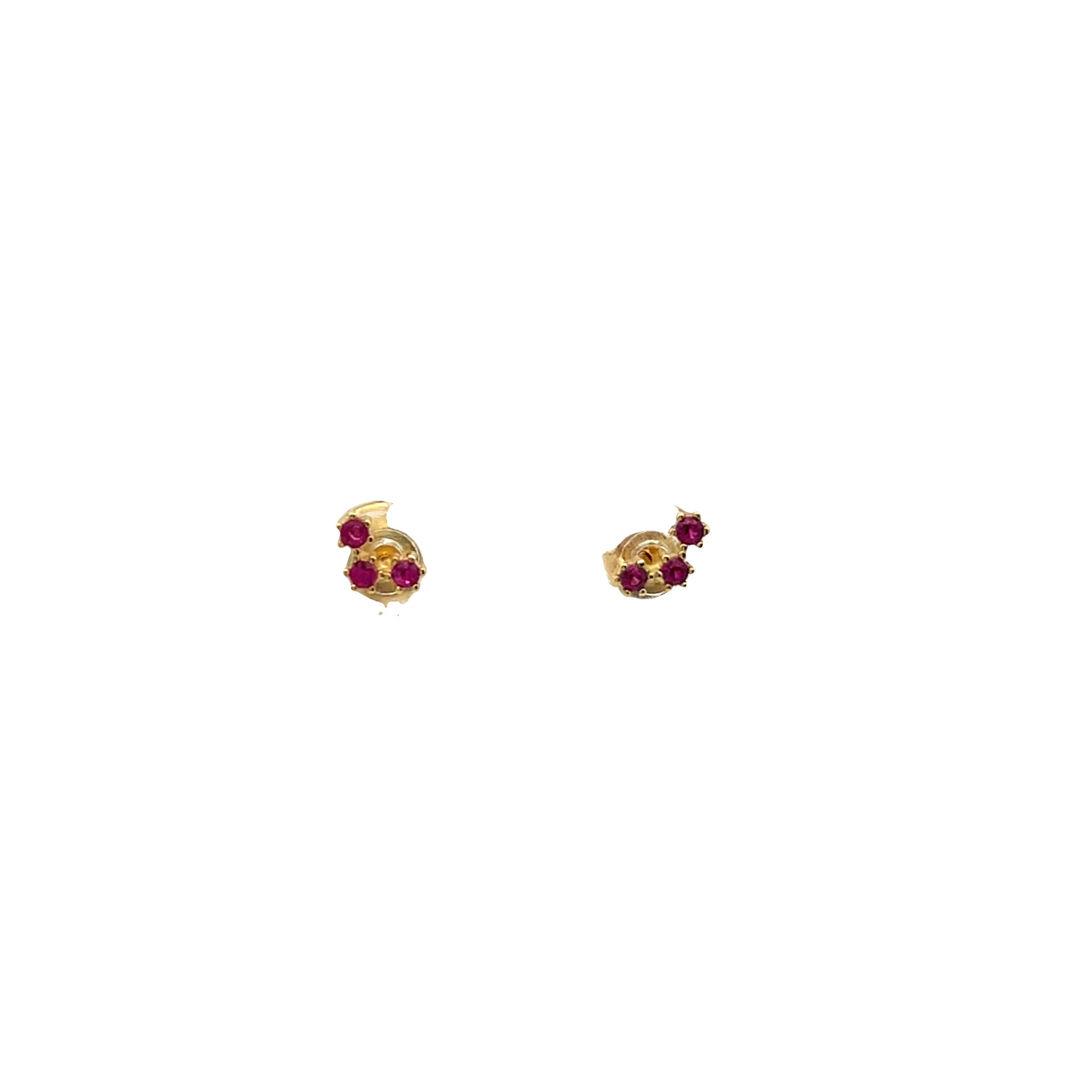 3 Stone Glitter Stud Earrings